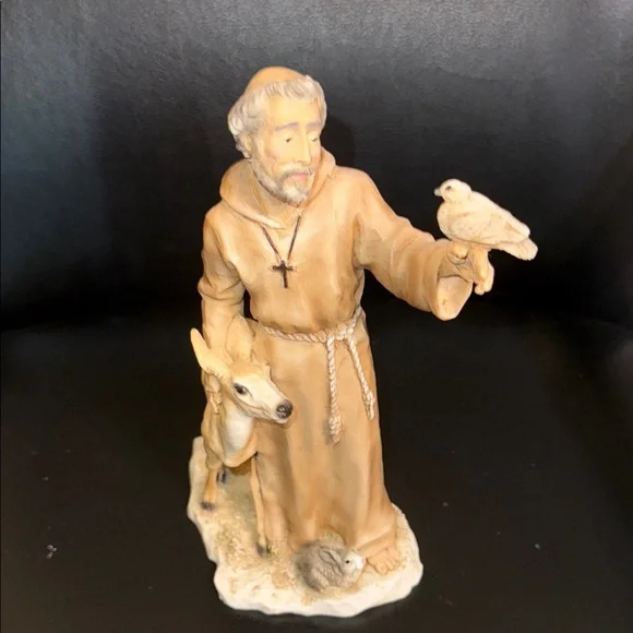 Italian Vintage Saint Francis of Assisi Castagna   Sculpture 1989 - Picture 12 of 13